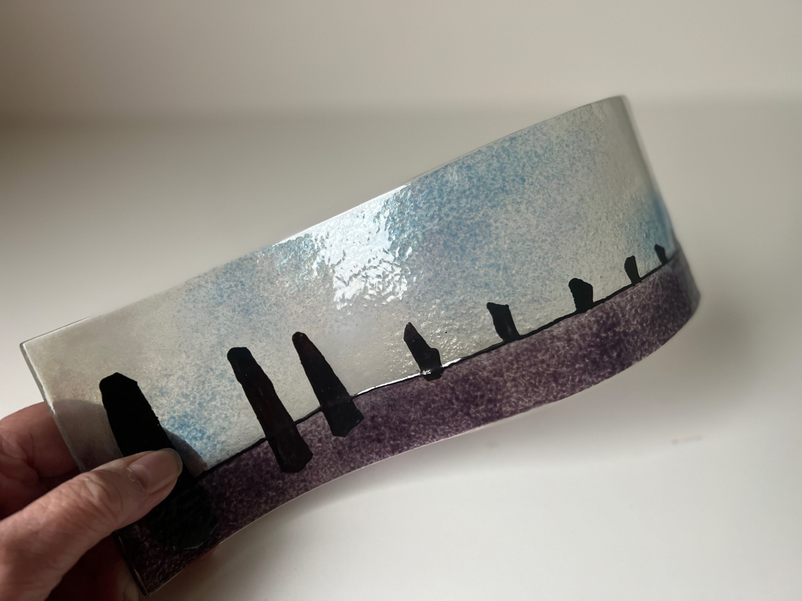 Dark Heather, blue & white / Standing Stones Long Curve - Image 2