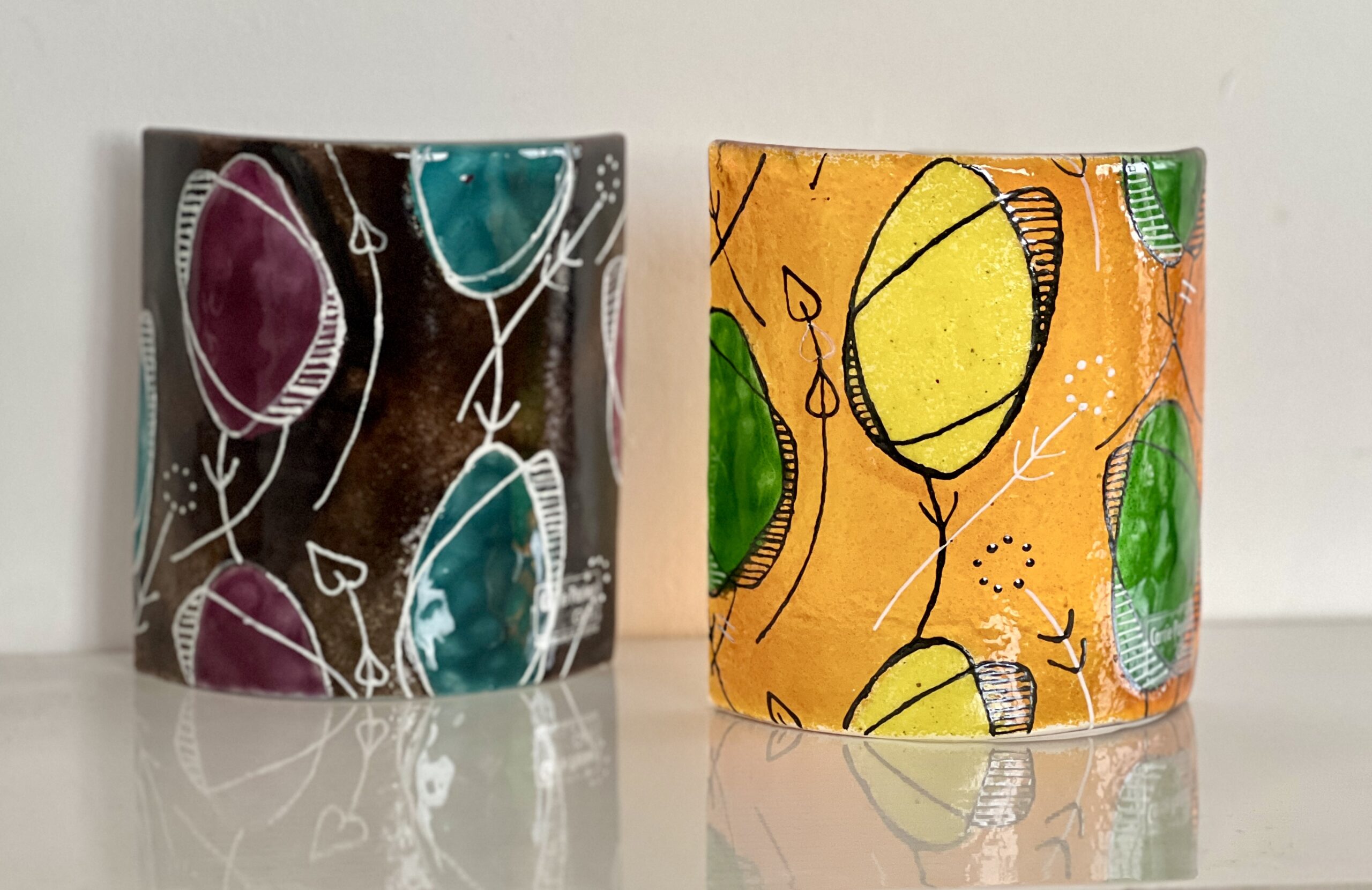 Retro Glass Curves, Orange or Brown